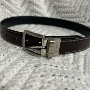 Nautica dark brown faux leather metal buckle belt.  31 inches